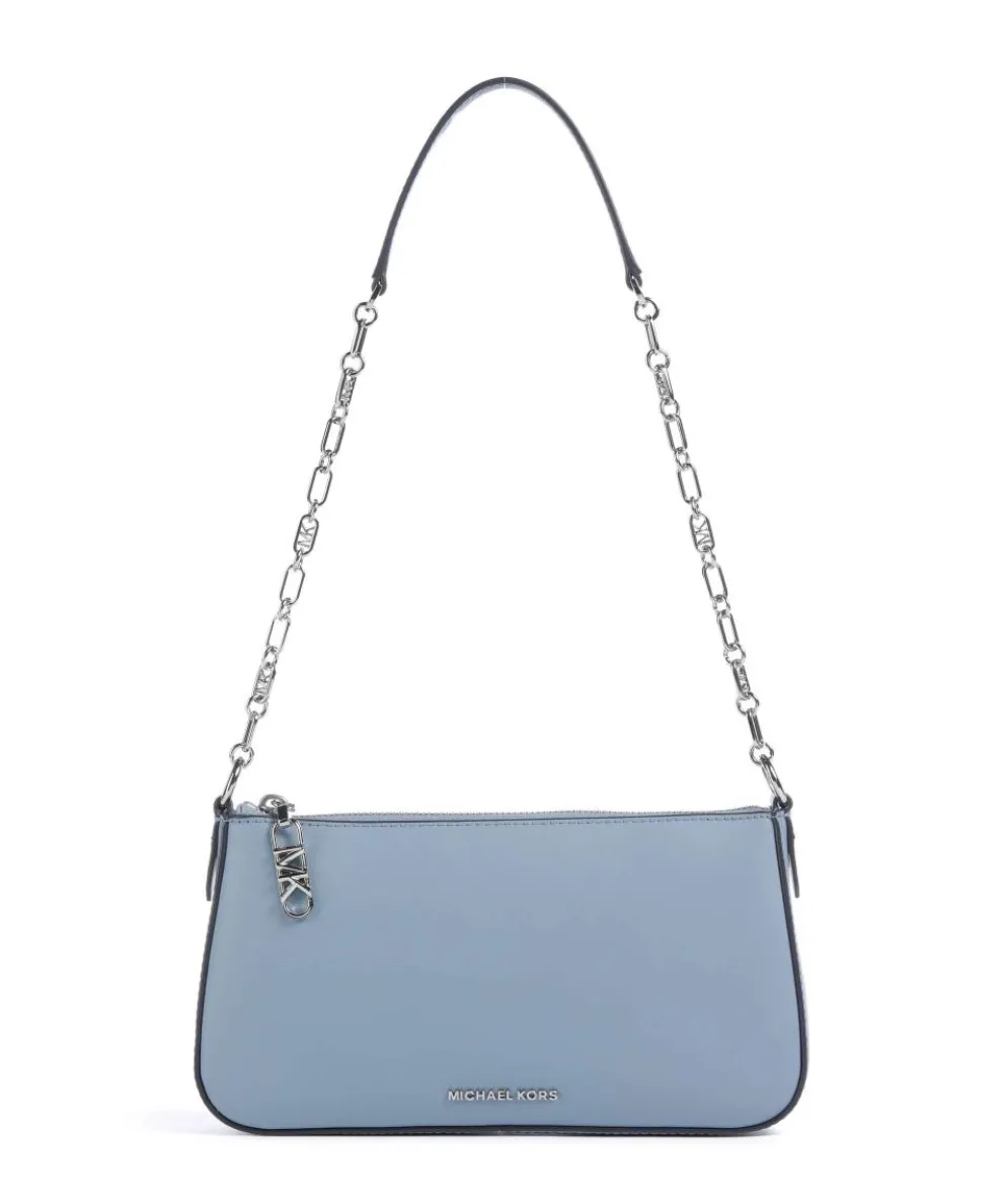 Empire Schultertasche fein genarbtes Leder blaugrau