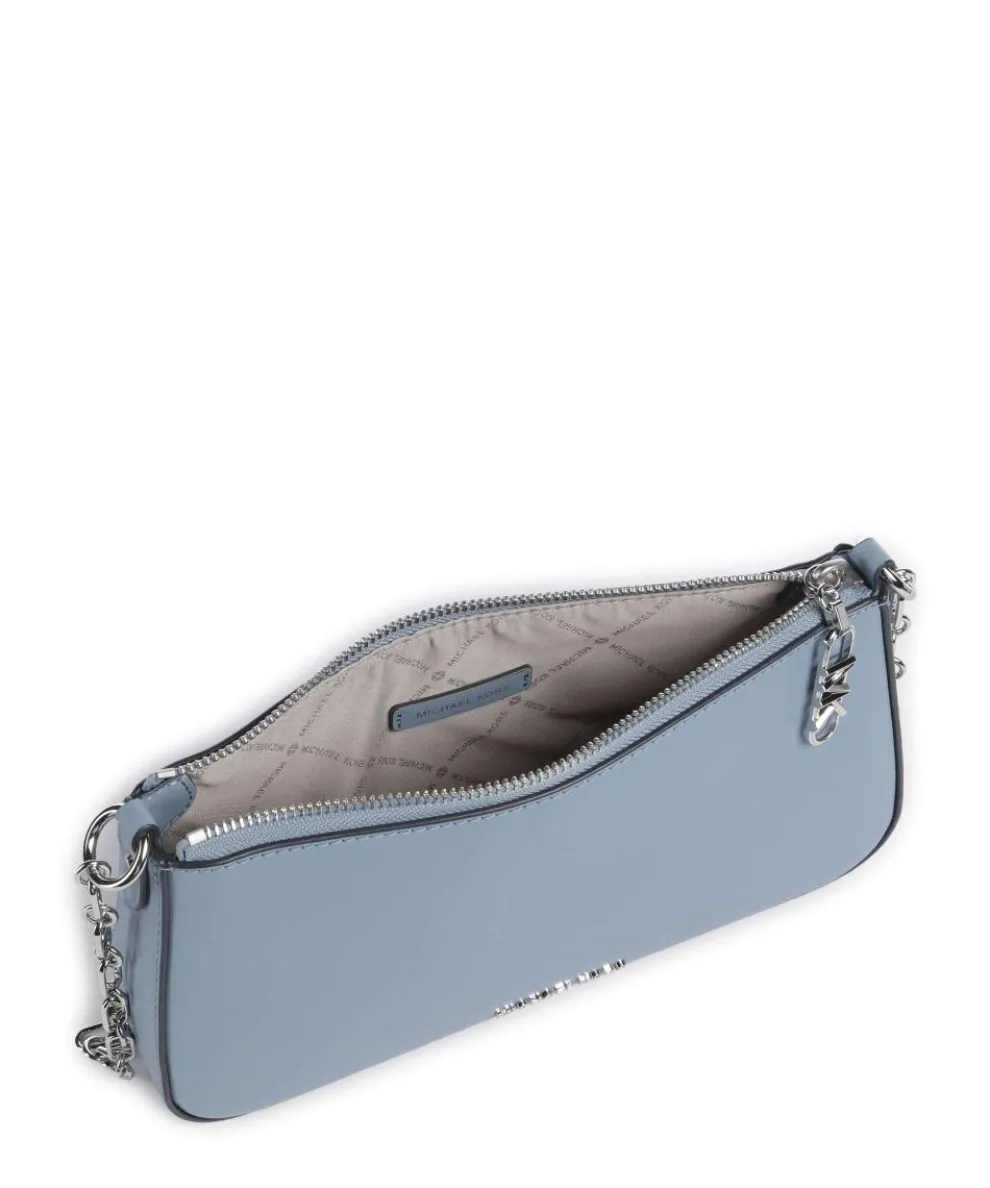 Empire Schultertasche fein genarbtes Leder blaugrau