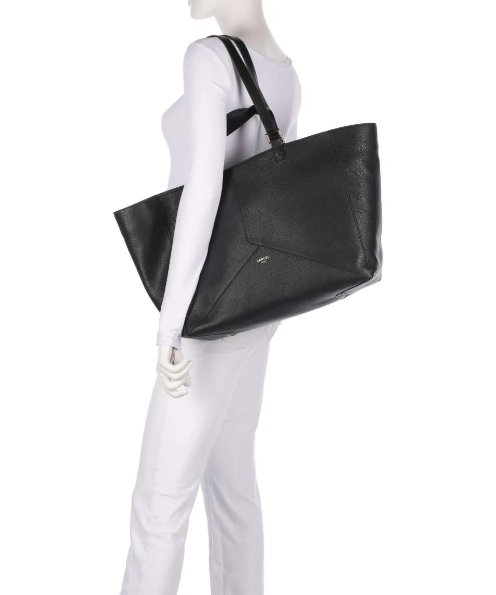 Enveloppe L Shopper 15″ genarbtes Rindsleder schwarz