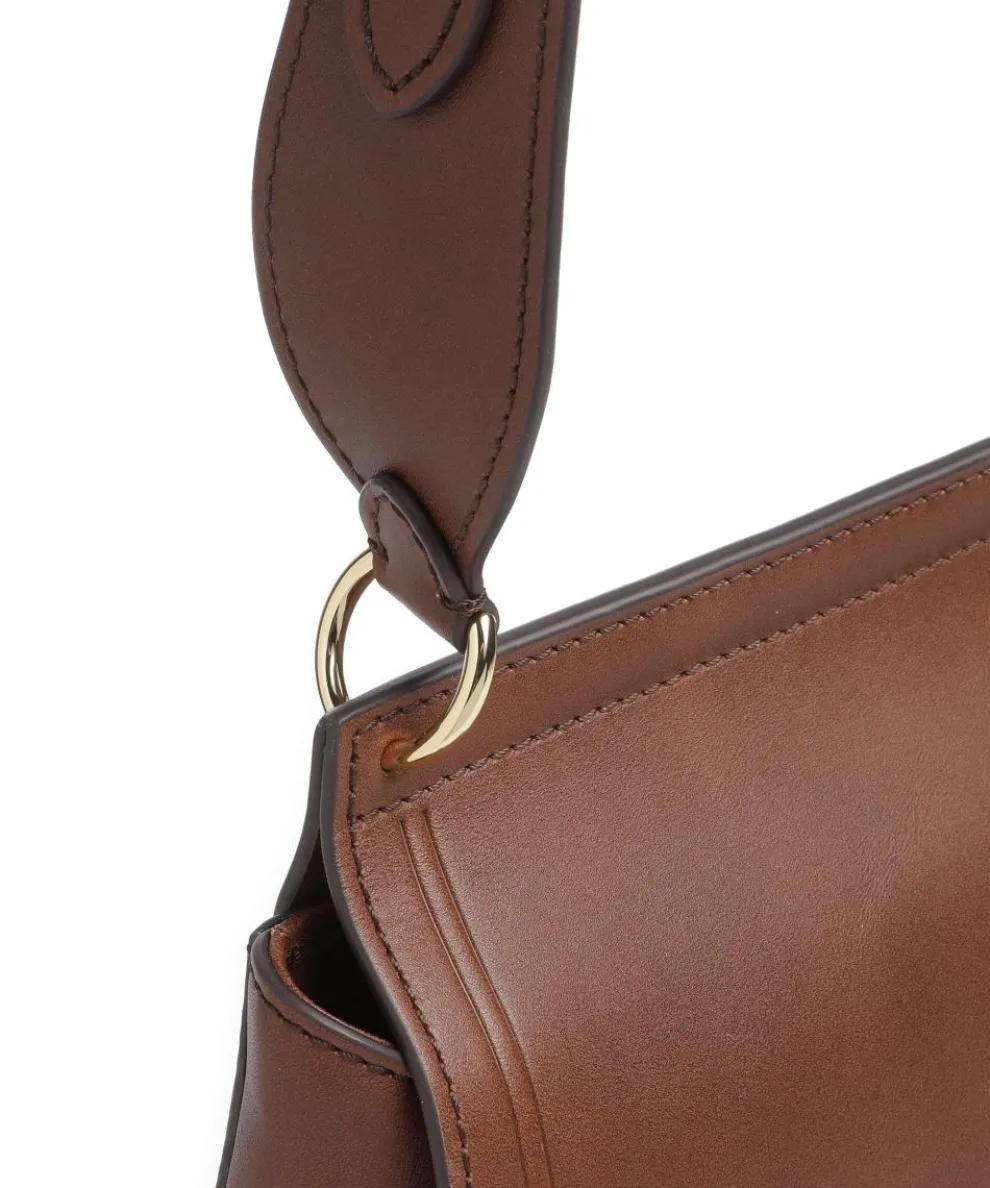 Erica Umhängetasche fein genarbtes Rindsleder dunkelbraun