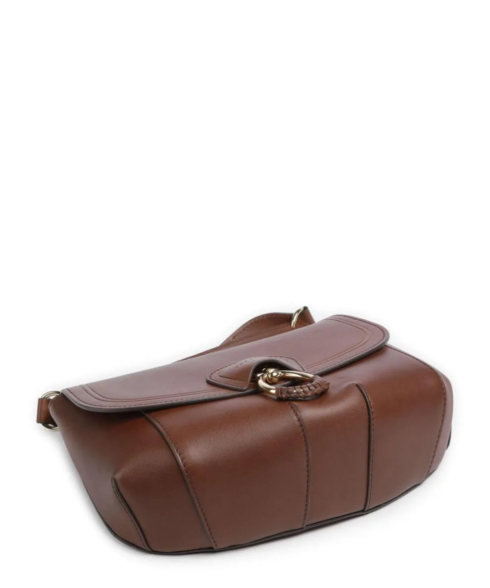 Erica Umhängetasche fein genarbtes Rindsleder dunkelbraun