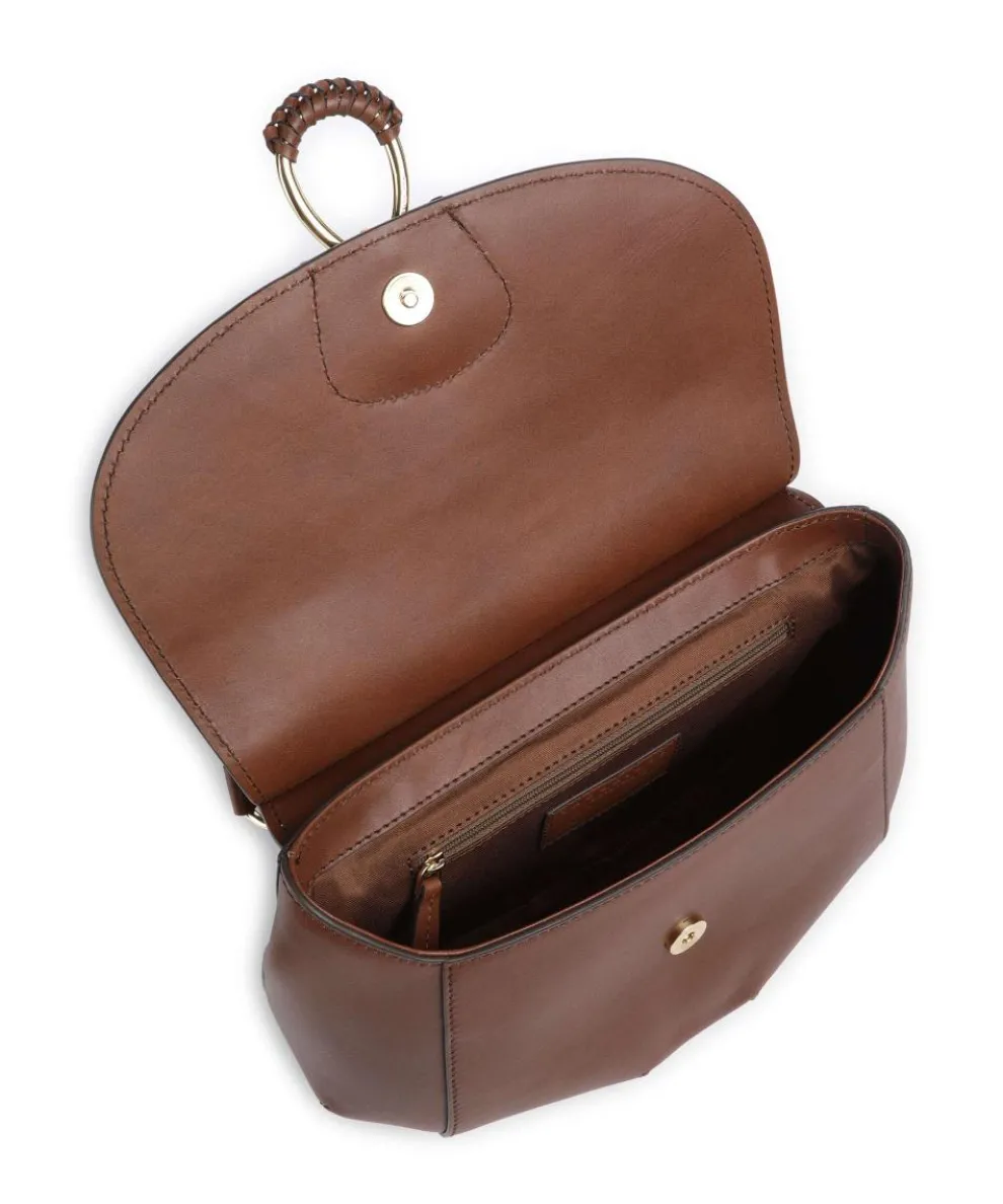 Erica Umhängetasche fein genarbtes Rindsleder dunkelbraun