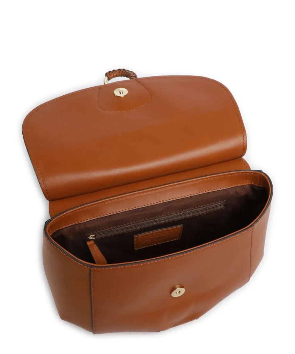 Erica Umhängetasche fein genarbtes Rindsleder cognac