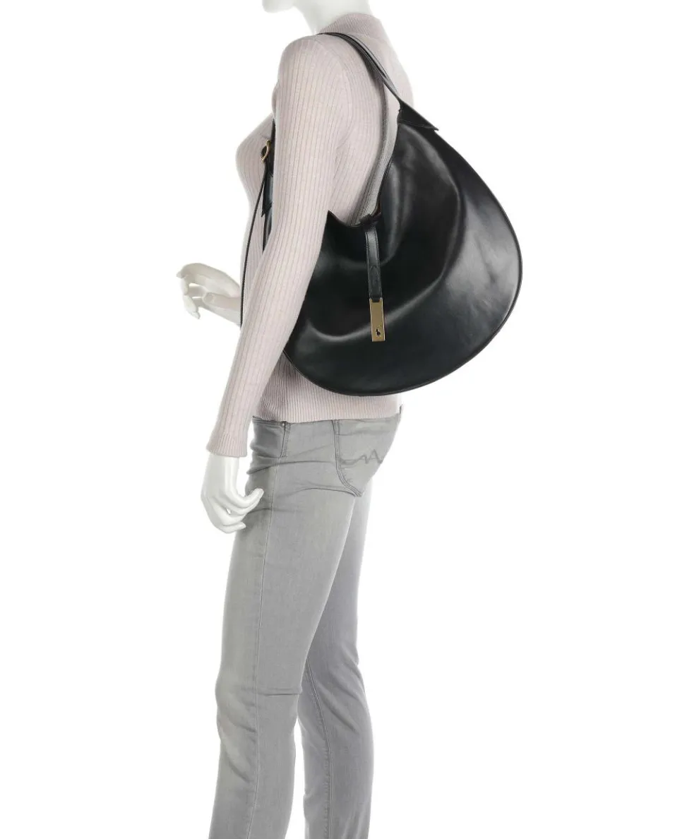 ID Collection Medium Beuteltasche fein genarbtes Rindsleder schwarz