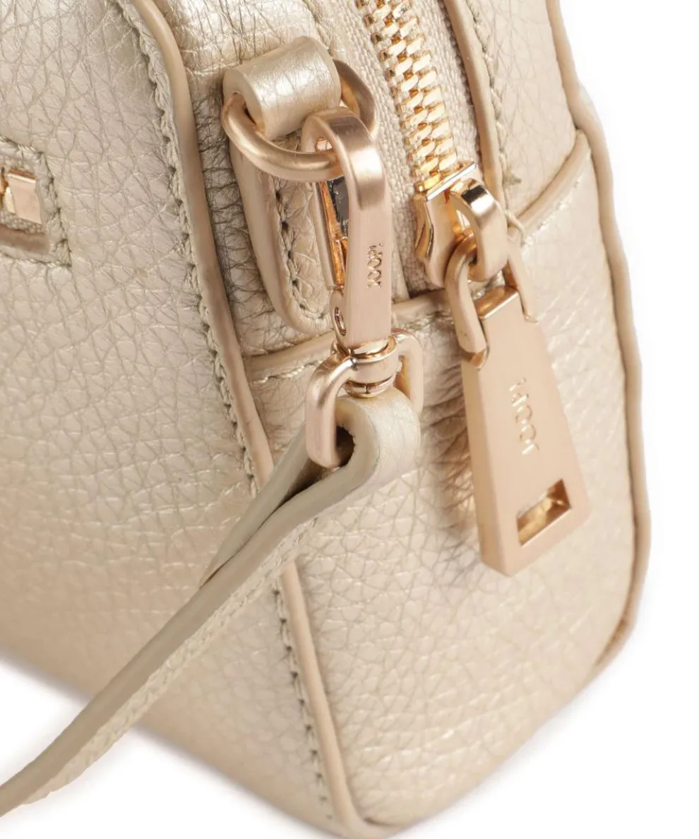 Estate Metallo Umhängetasche genarbtes Leder gold