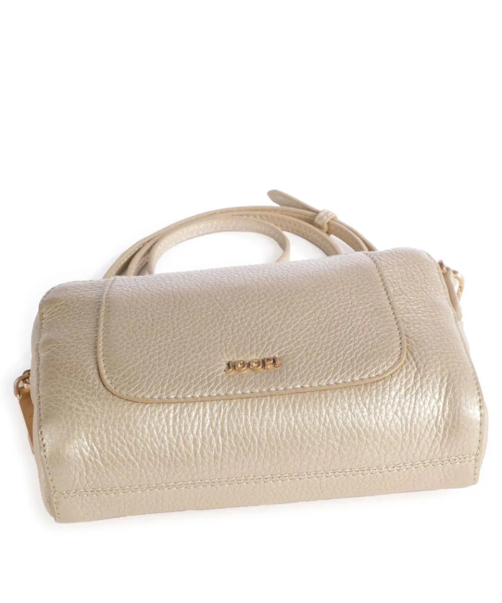 Estate Metallo Umhängetasche genarbtes Leder gold