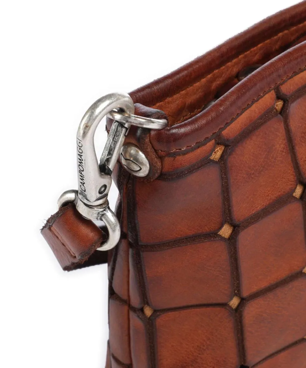 Umhängetasche genarbtes Rindsleder cognac