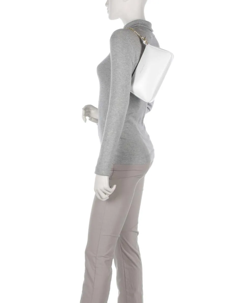 Even Schultertasche glattes Rindsleder weiß