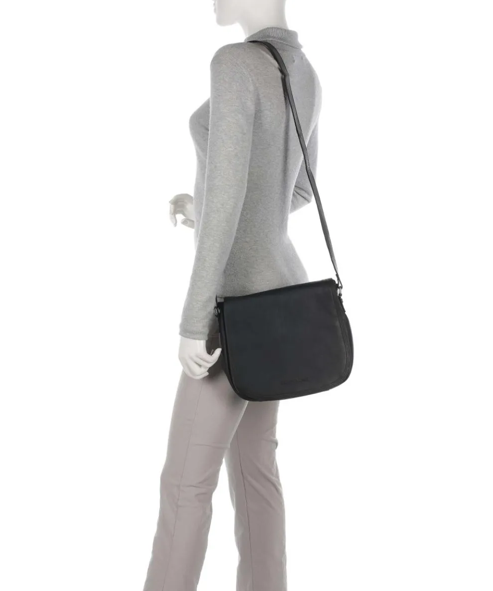 Everglades Umhängetasche Pull-Up Rindsleder schwarz