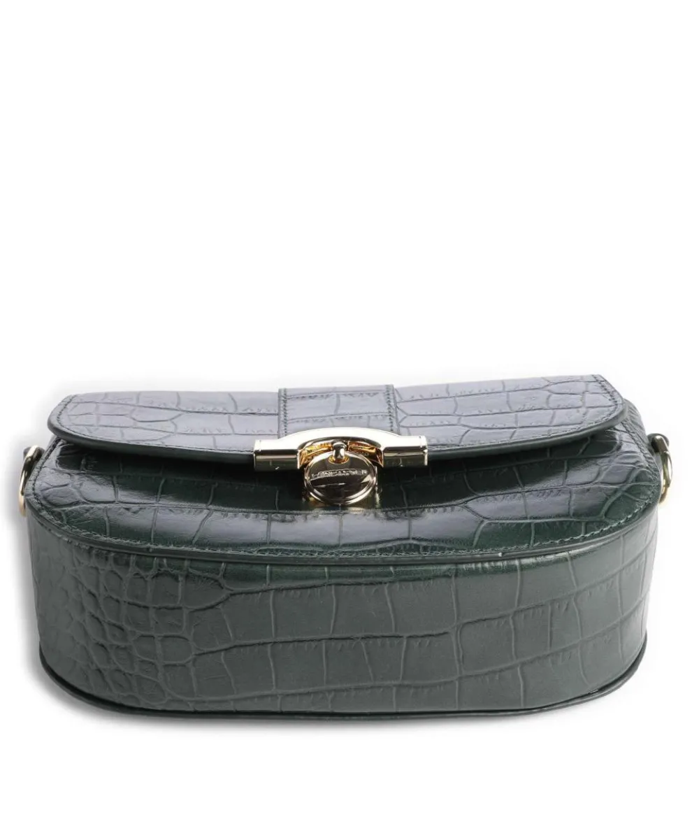 Exotic Croco CN Umhängetasche geprägtes Rindsleder dunkelgrün