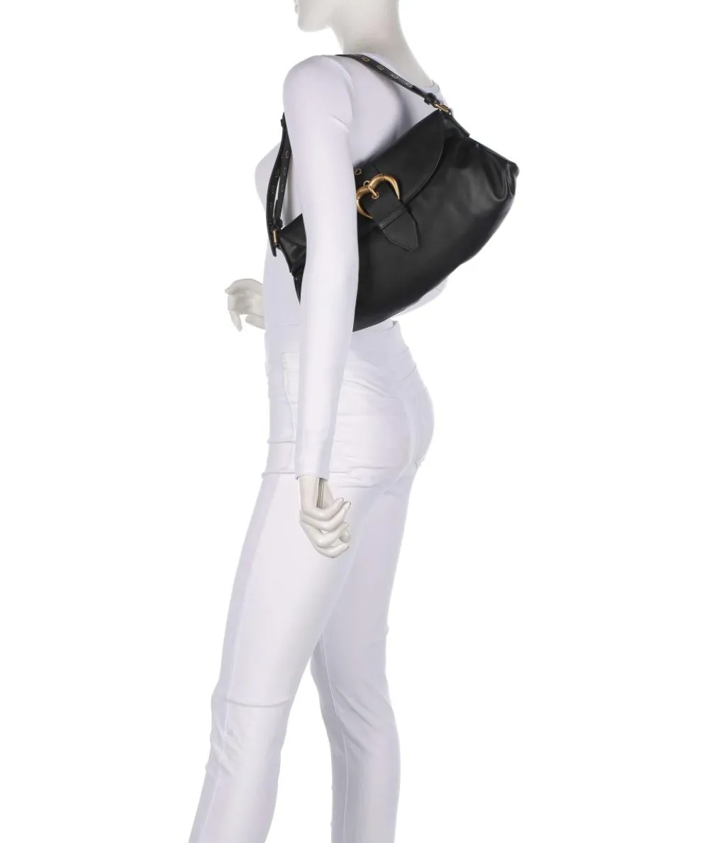 Jolene Classic Schultertasche fein genarbtes Rindsleder schwarz