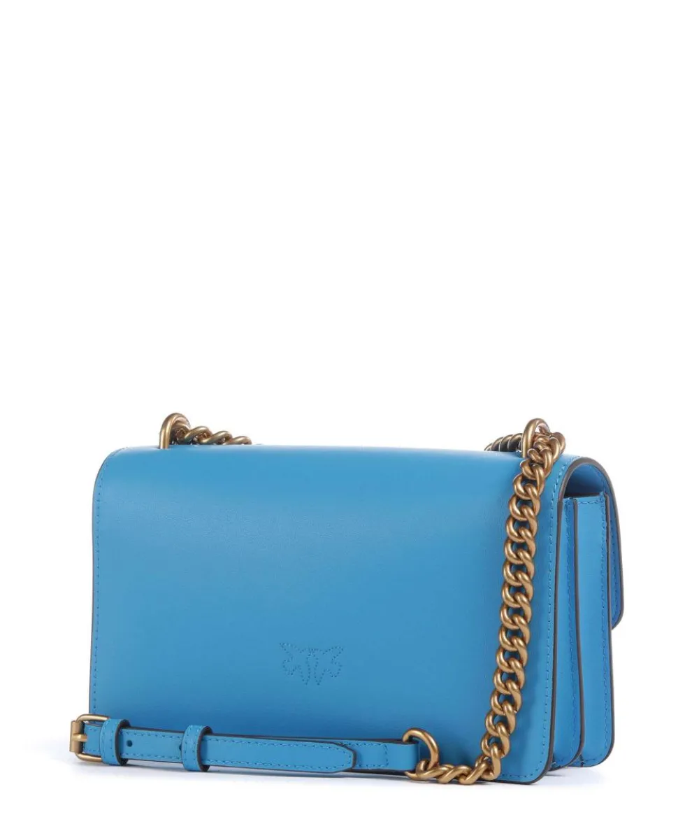 Love One Mini Schultertasche fein genarbtes Rindsleder blau