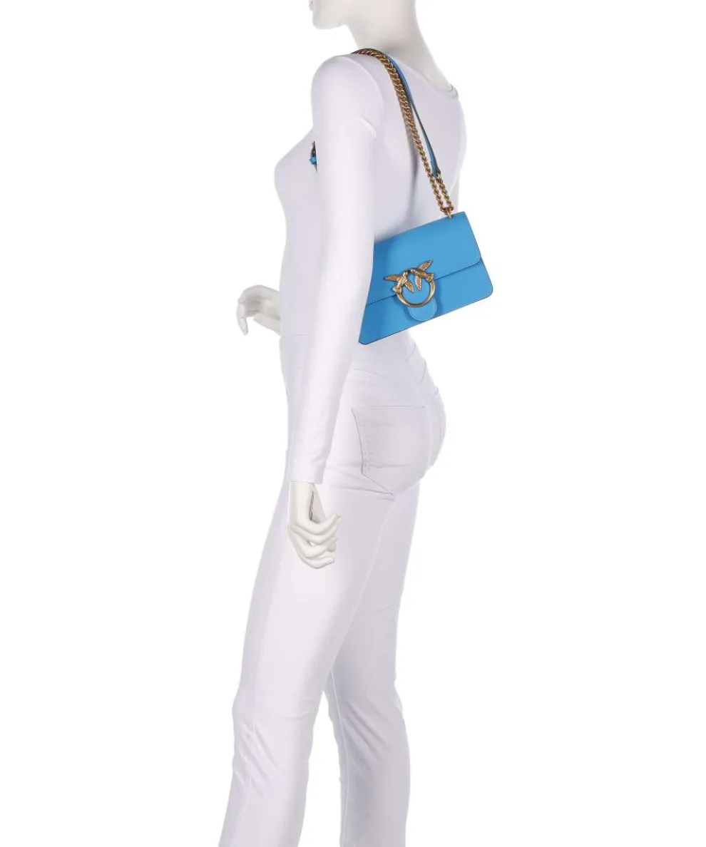 Love One Mini Schultertasche fein genarbtes Rindsleder blau