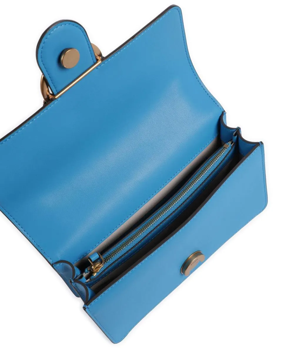Love One Mini Schultertasche fein genarbtes Rindsleder blau