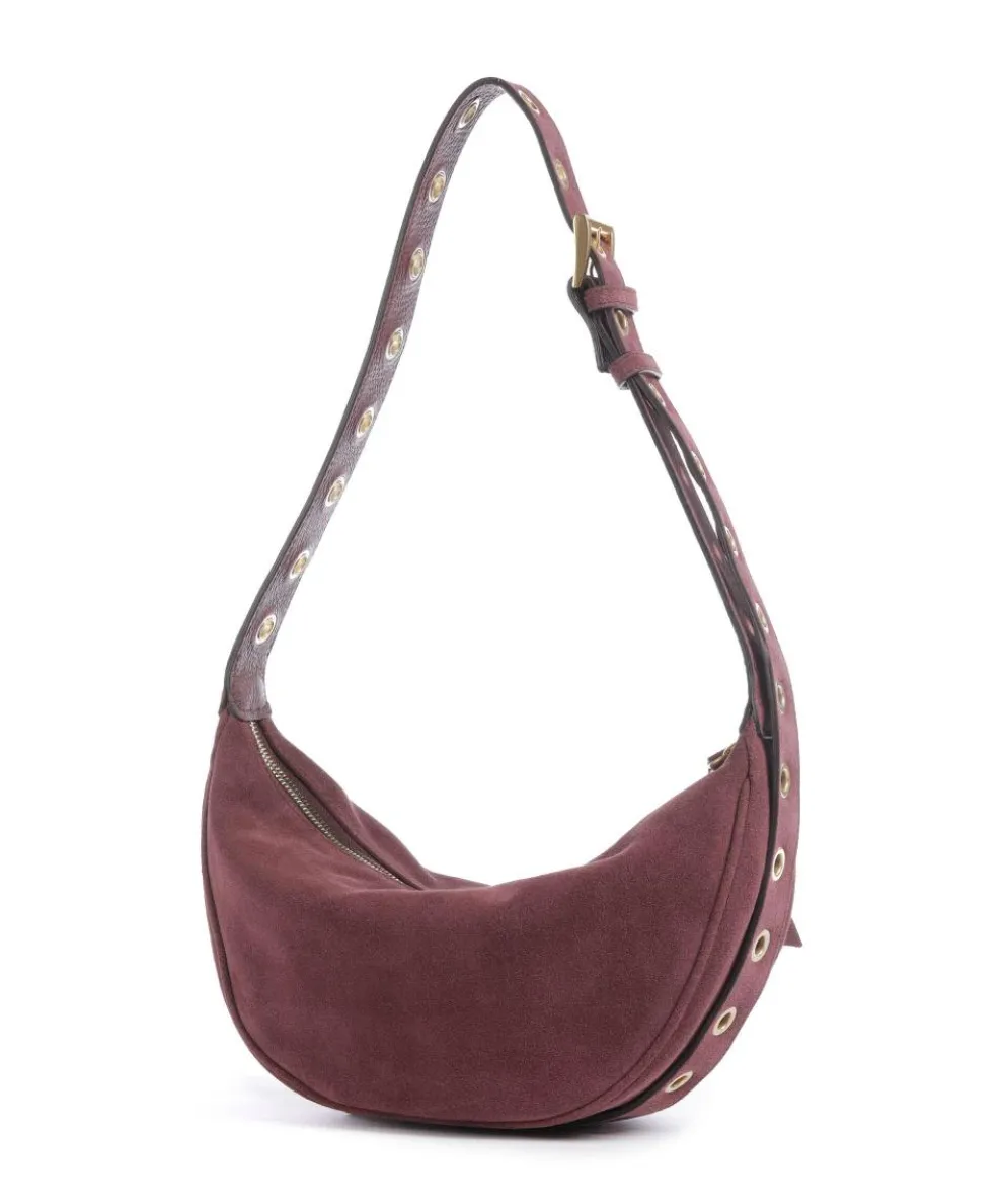 Suede By My Side Small Schultertasche aufgerautes Leder wein