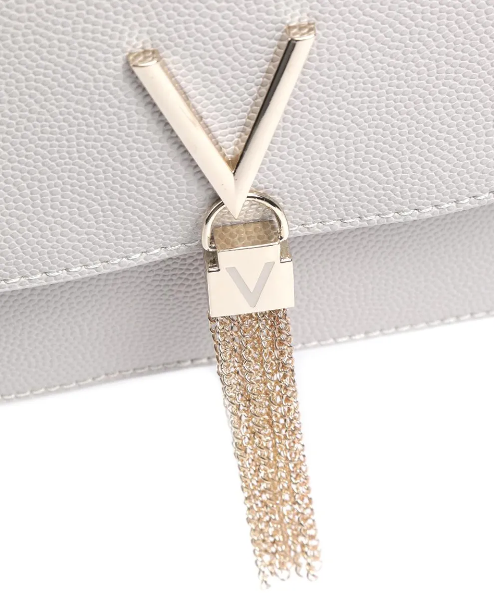 Divina Schultertasche Lederimitat hellgrau