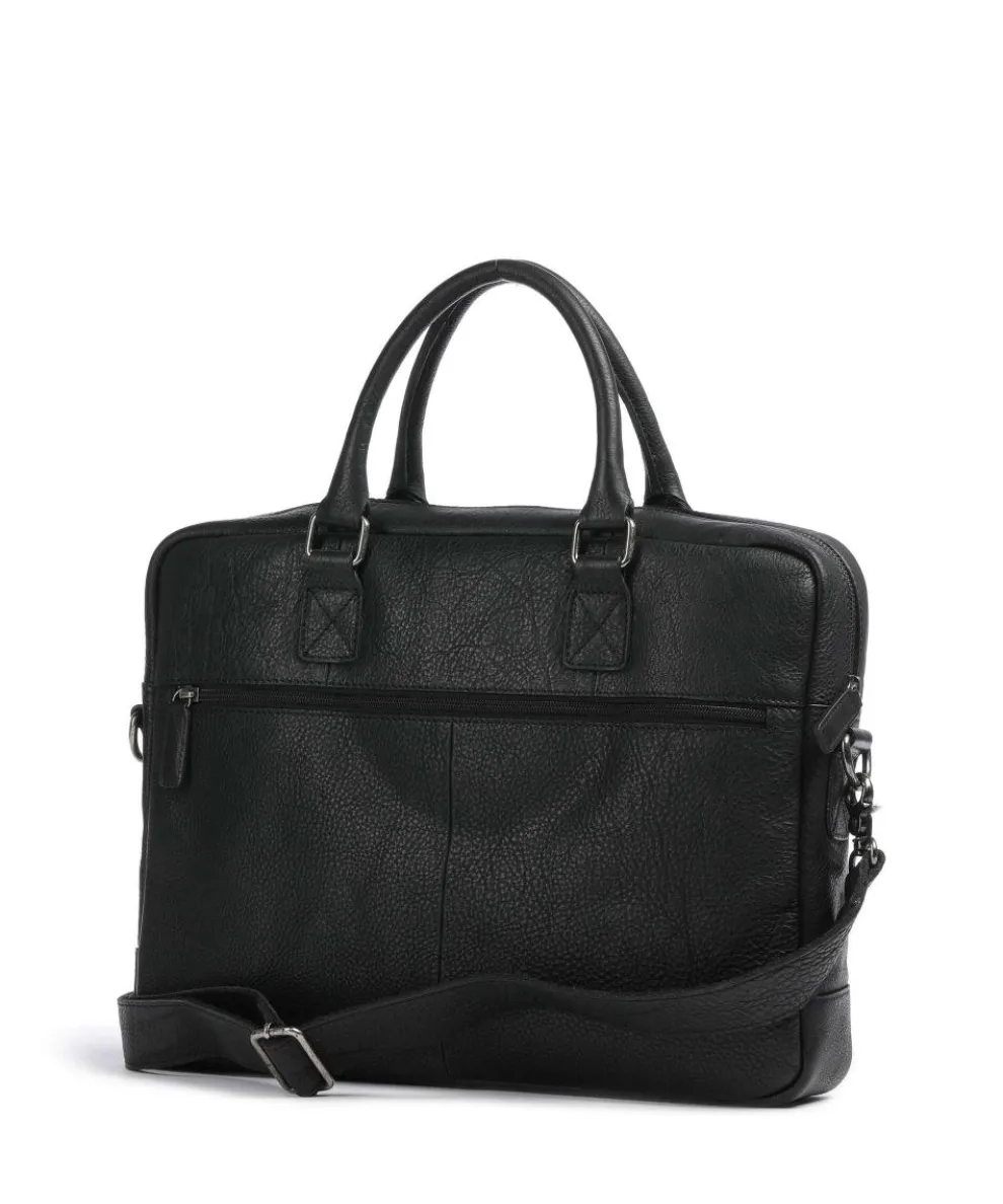 Antique Avery Aktentasche 15″ genarbtes Leder schwarz