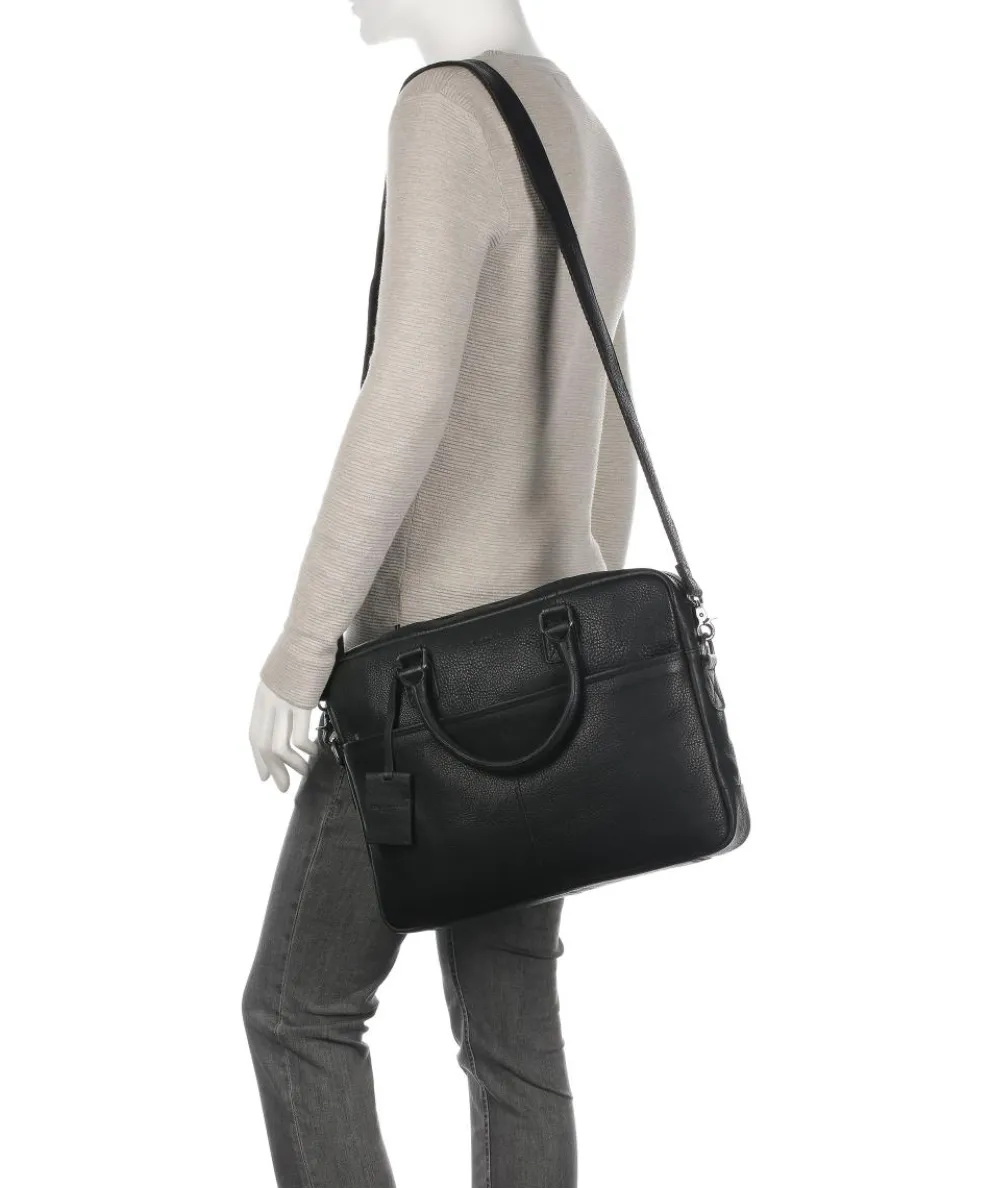 Antique Avery Aktentasche 15″ genarbtes Leder schwarz