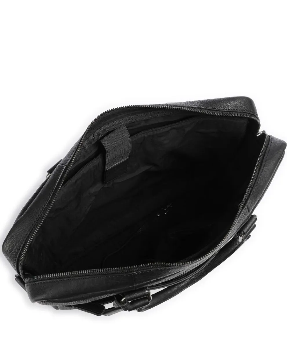 Antique Avery Aktentasche 15″ genarbtes Leder schwarz