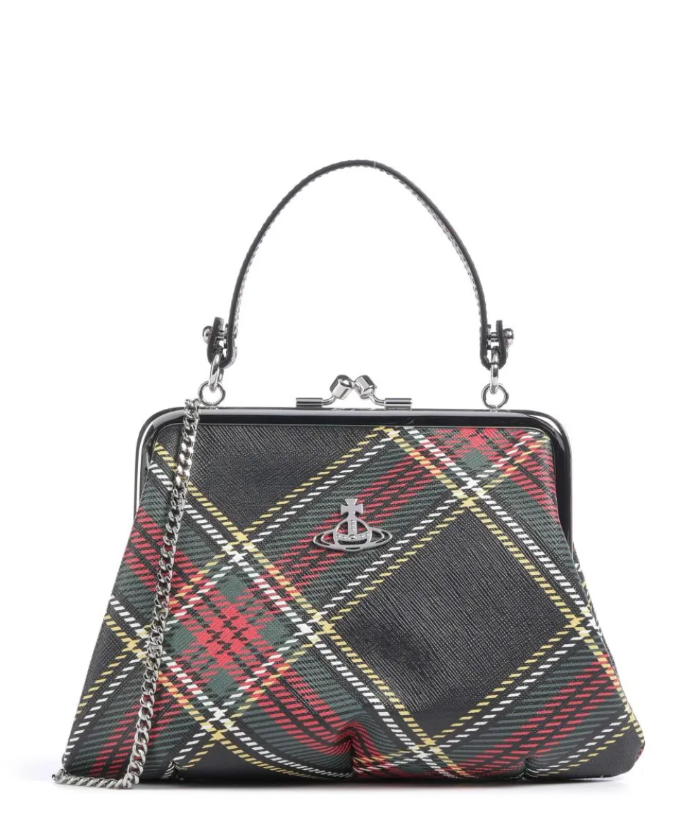 Granny Frame Saffiano Printed Handtasche Lederimitat mehrfarbig