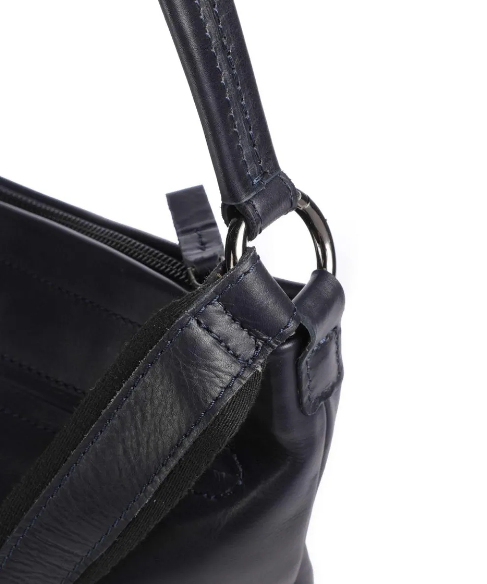 Caugio Beuteltasche fein genarbtes Rindsleder dunkelblau