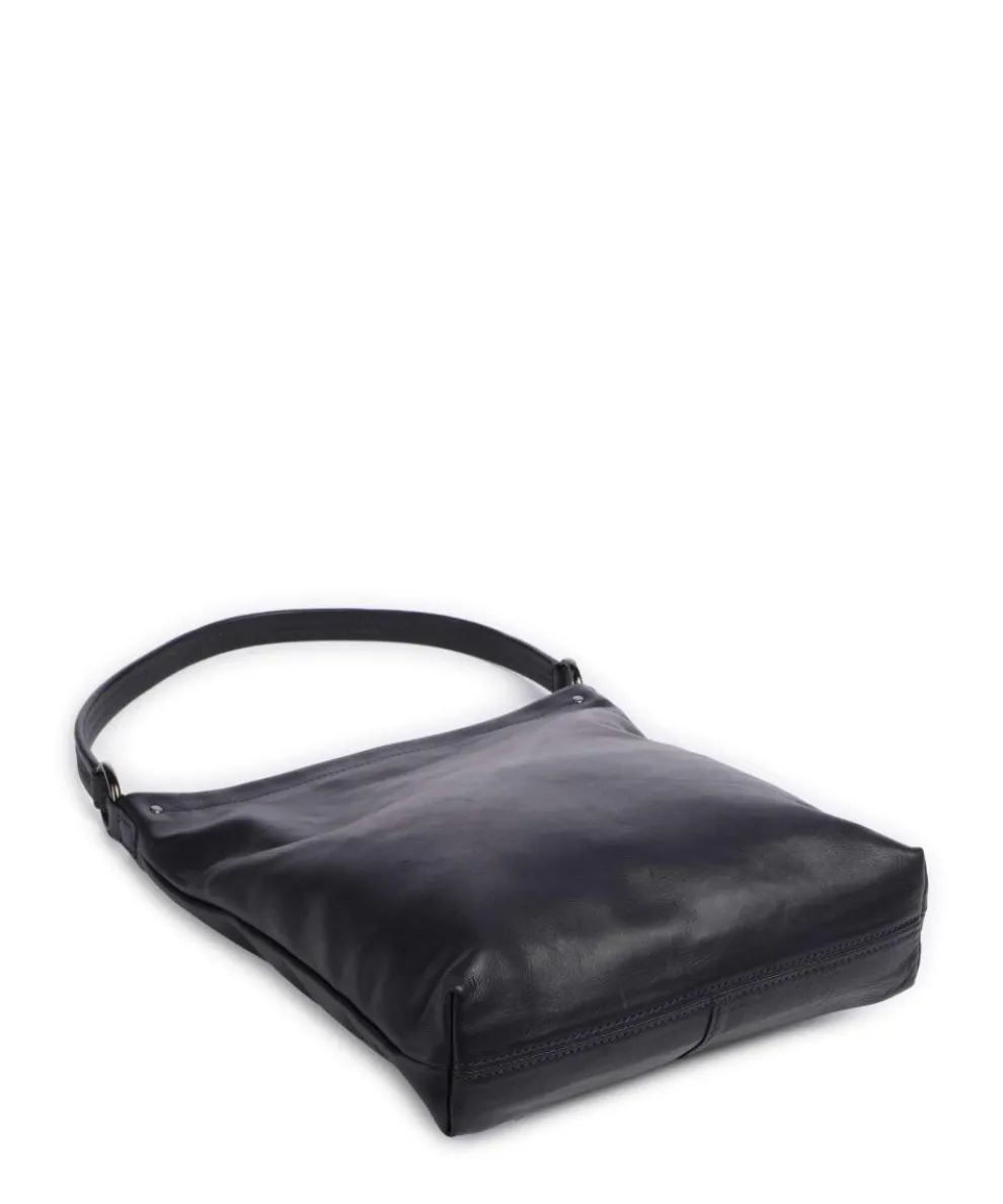 Caugio Beuteltasche fein genarbtes Rindsleder dunkelblau