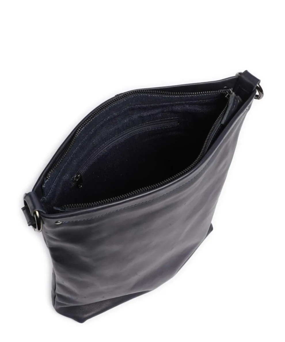 Caugio Beuteltasche fein genarbtes Rindsleder dunkelblau