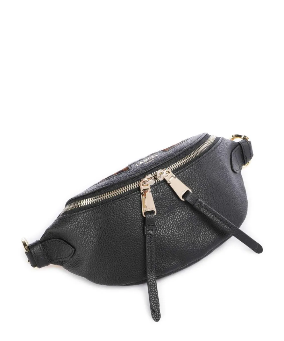 Origami Mini Handtasche genarbtes Rindsleder schwarz