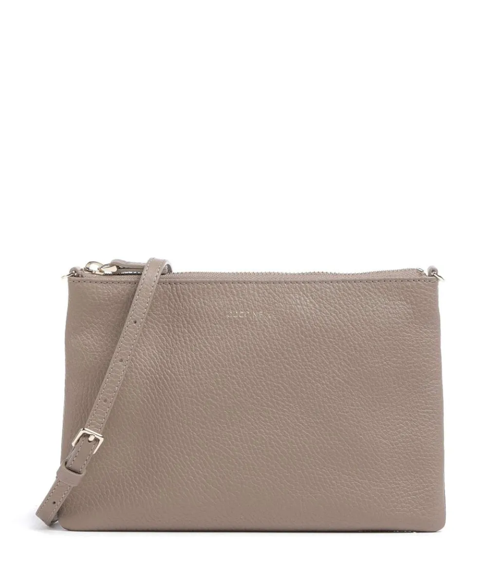 Best Umhängetasche genarbtes Leder taupe