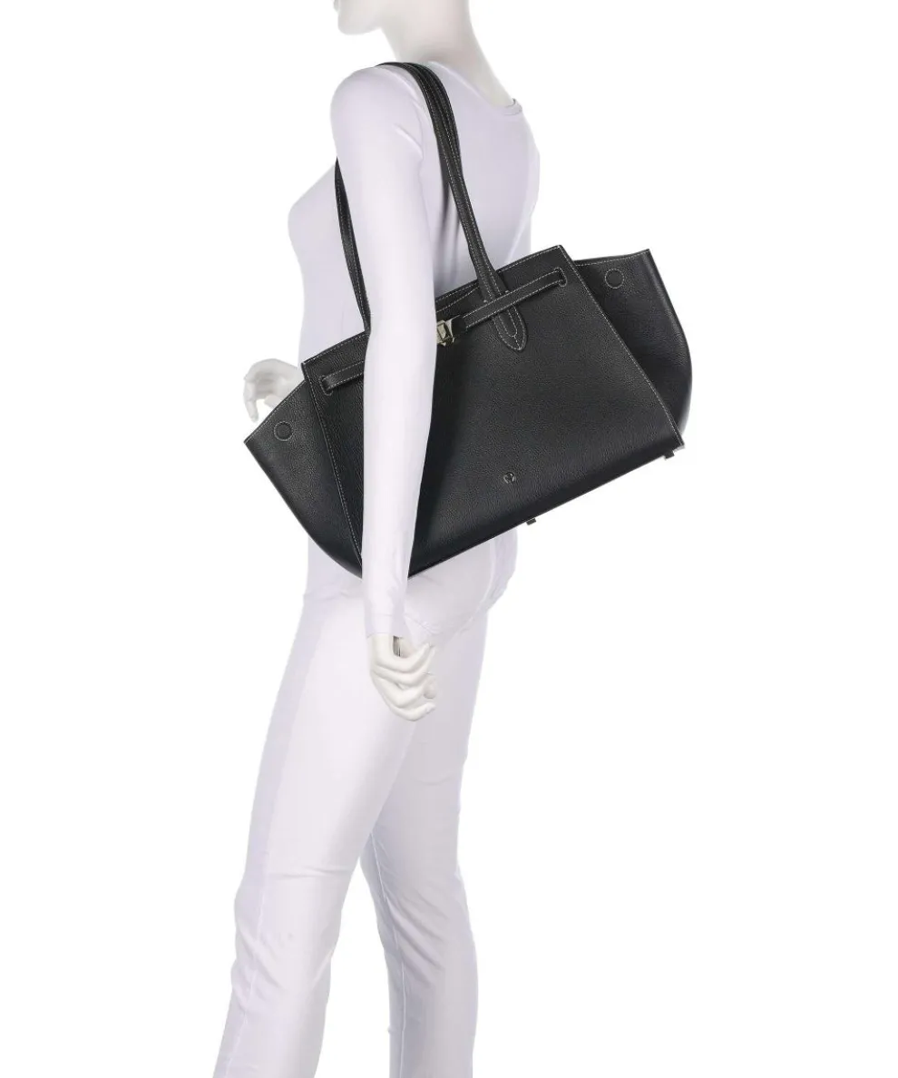 Farah L Shopper genarbtes Rindsleder schwarz