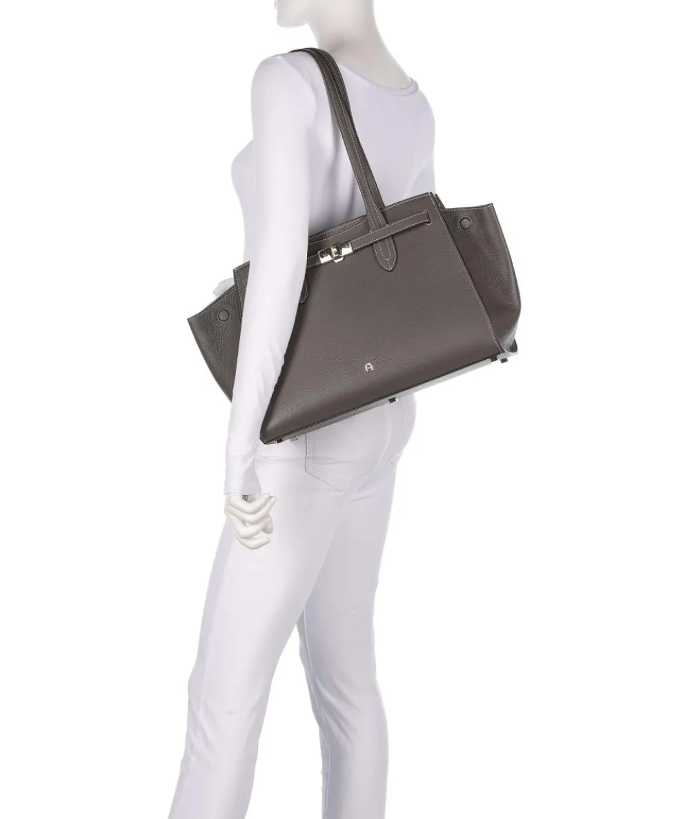 Farah L Shopper genarbtes Rindsleder dunkelgrau