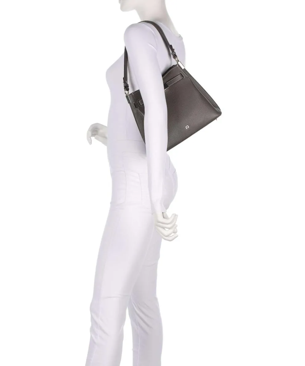 Farah M Beuteltasche genarbtes Rindsleder taupe