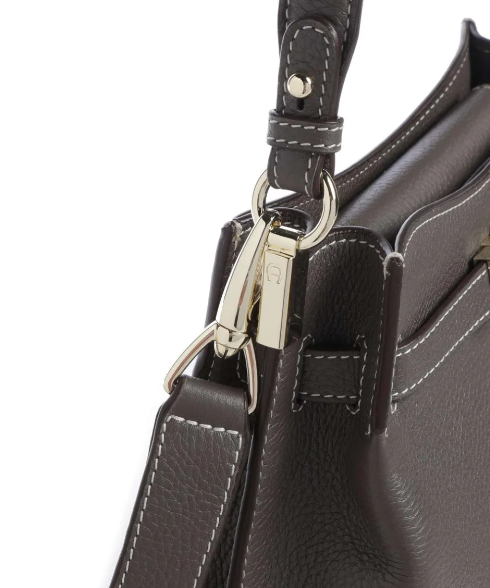 Farah M Beuteltasche genarbtes Rindsleder taupe