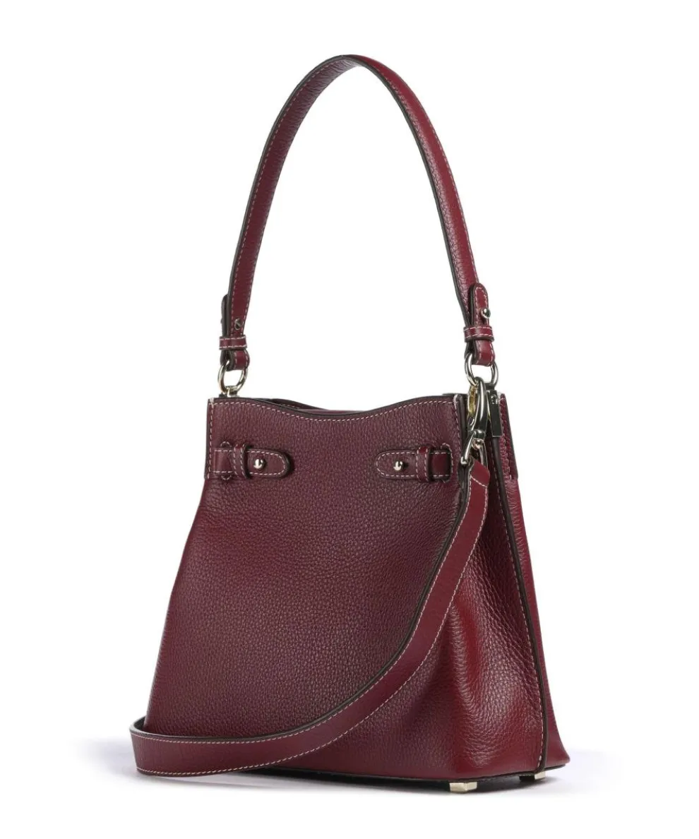 Farah M Beuteltasche genarbtes Rindsleder wein