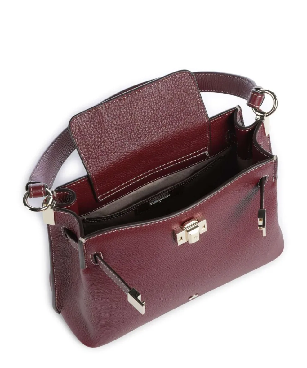 Farah M Beuteltasche genarbtes Rindsleder wein