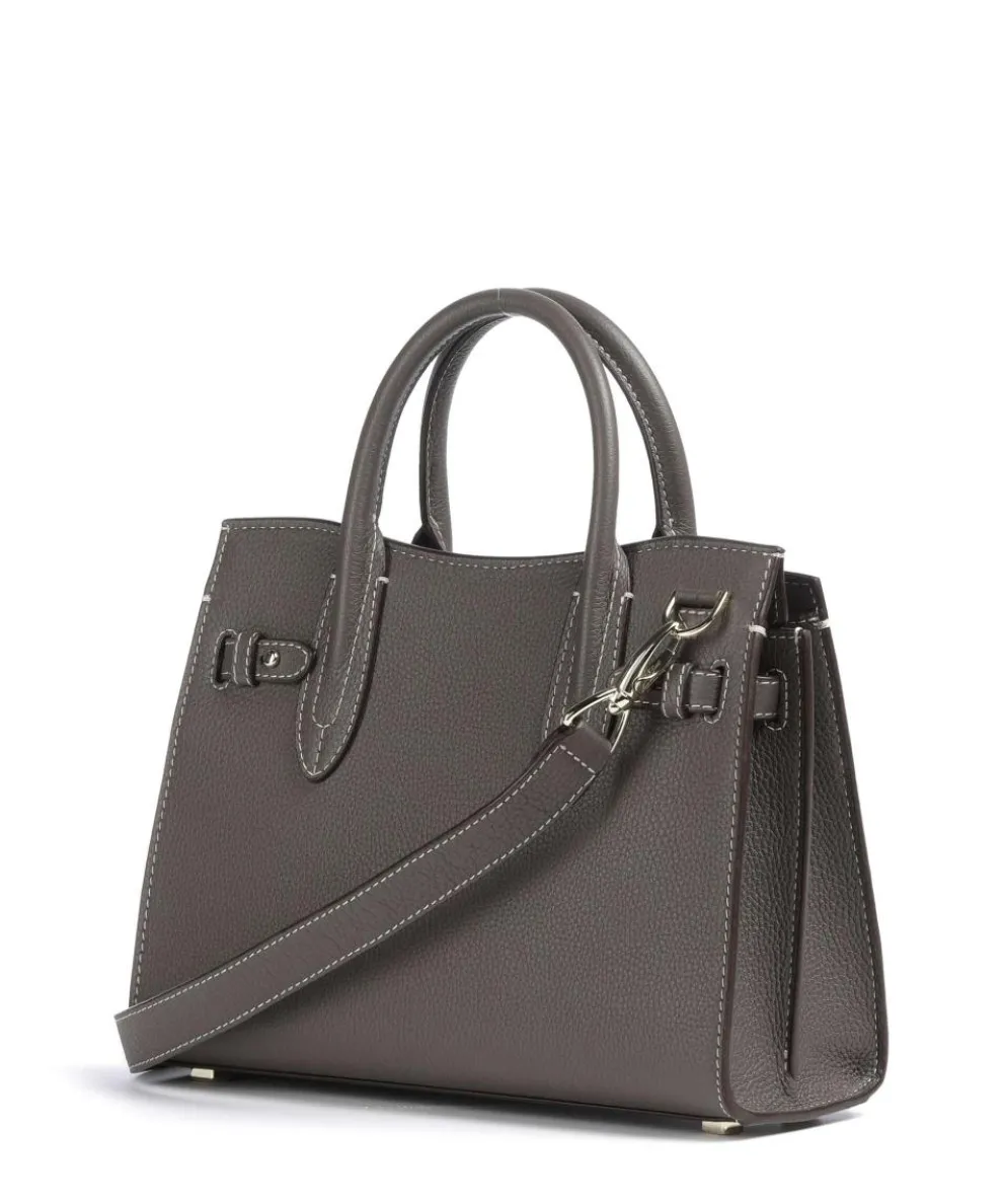 Farah M Handtasche genarbtes Rindsleder taupe