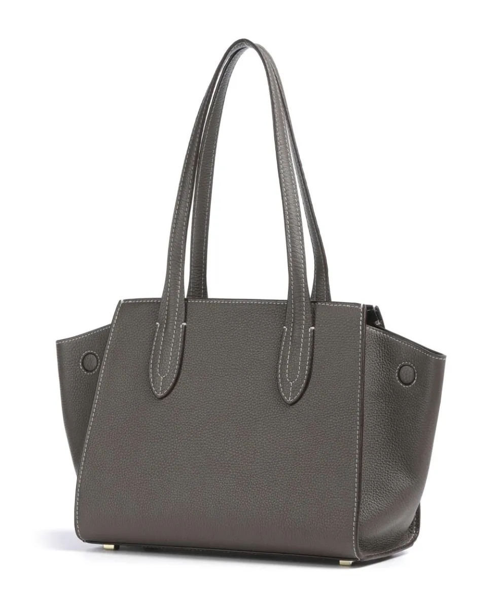 Farah M Schultertasche genarbtes Rindsleder taupe