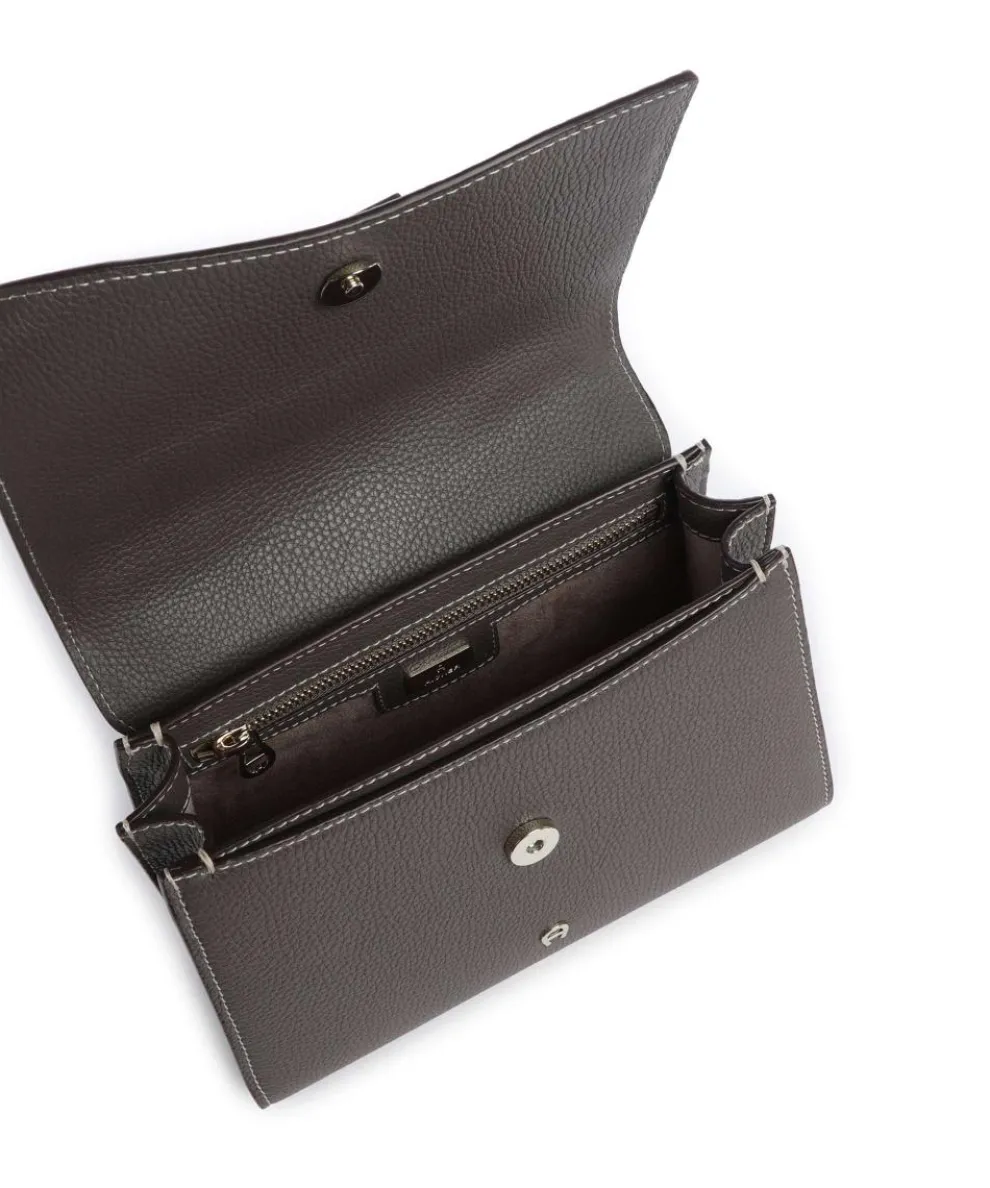 Farah S Handtasche genarbtes Rindsleder taupe