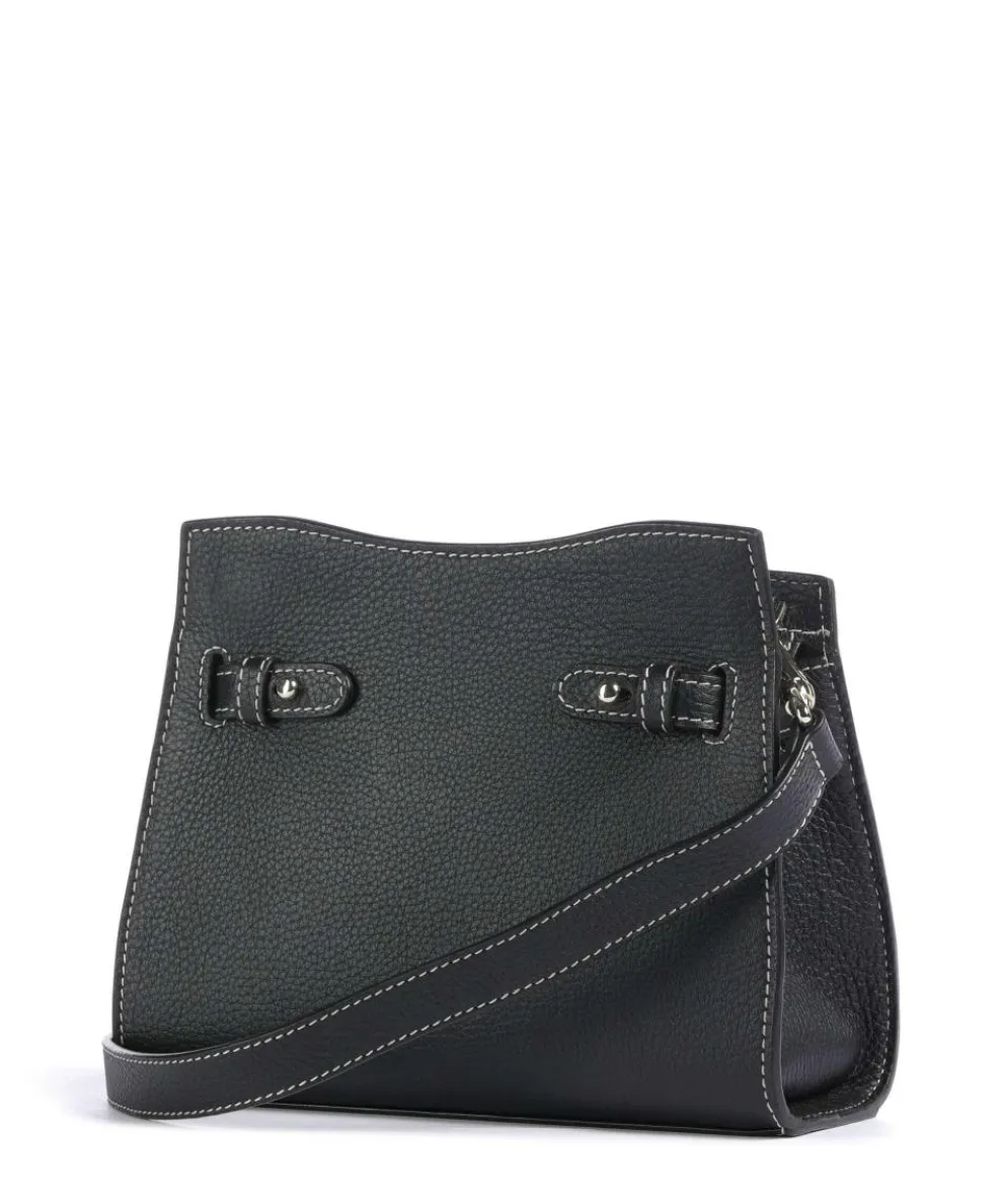 Farah S Umhängetasche genarbtes Rindsleder schwarz