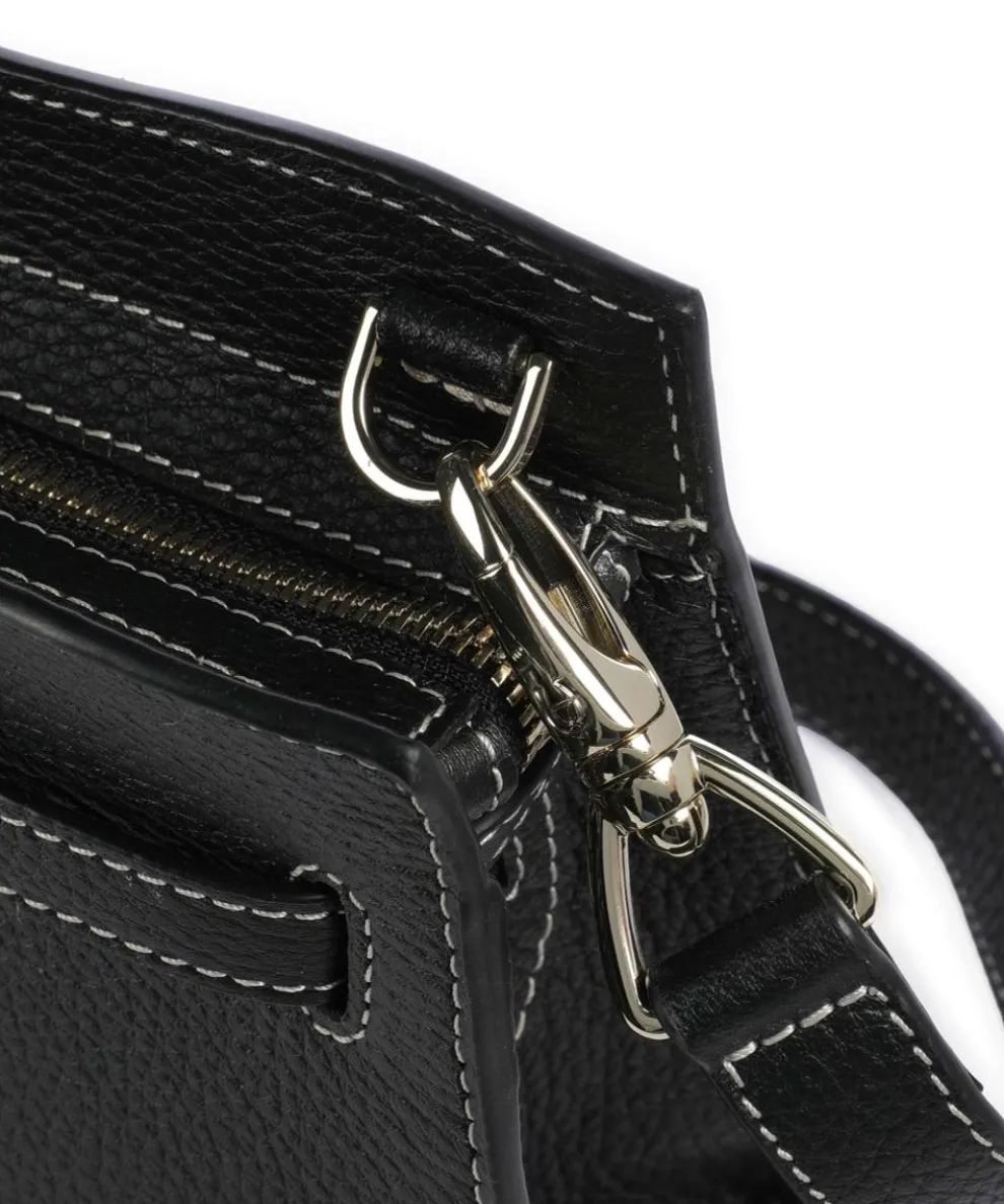 Farah S Umhängetasche genarbtes Rindsleder schwarz