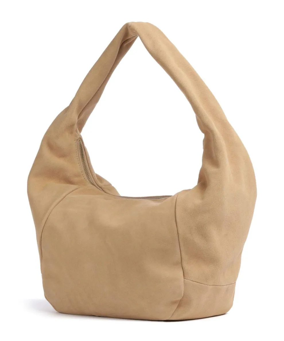 Farrah Suede M Beuteltasche Veloursleder beige