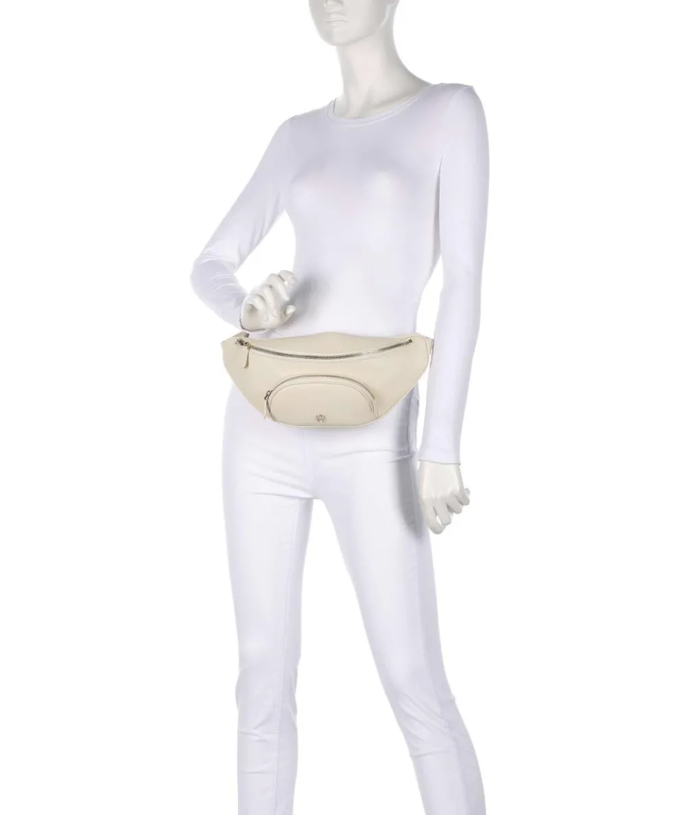 Fashion Gürteltasche genarbtes Rindsleder creme