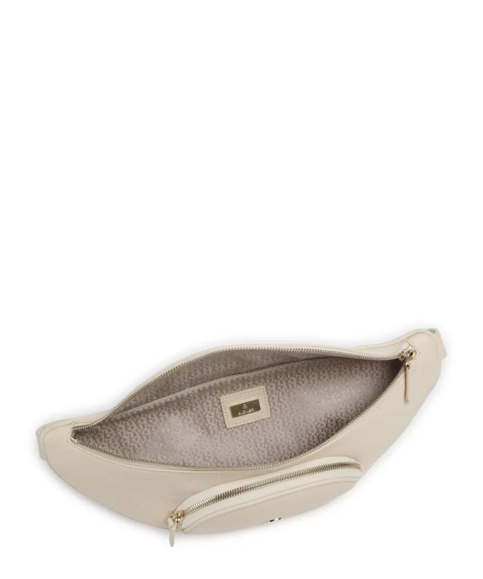 Fashion Gürteltasche genarbtes Rindsleder creme