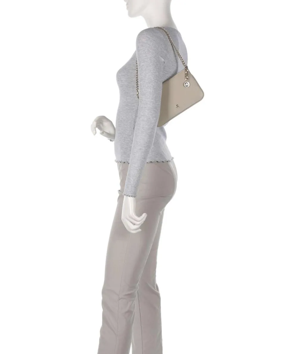 Fashion Schultertasche genarbtes Rindsleder grau