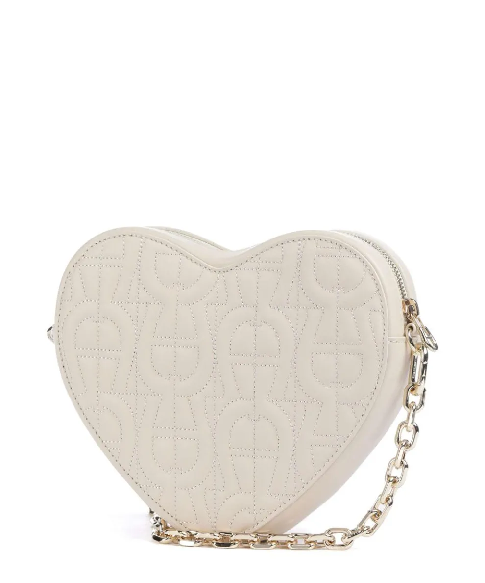 Fashion Umhängetasche fein genarbtes Rindsleder creme