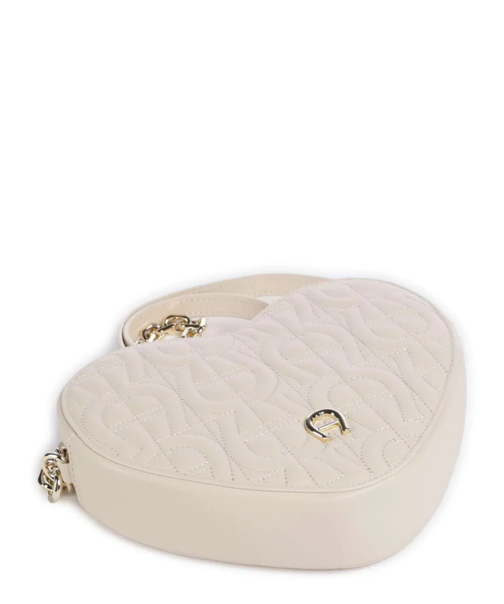 Fashion Umhängetasche fein genarbtes Rindsleder creme