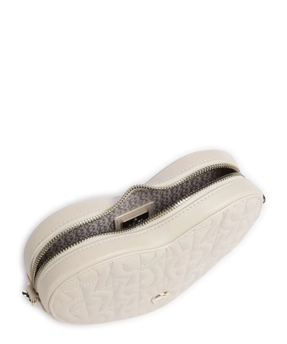 Fashion Umhängetasche fein genarbtes Rindsleder creme