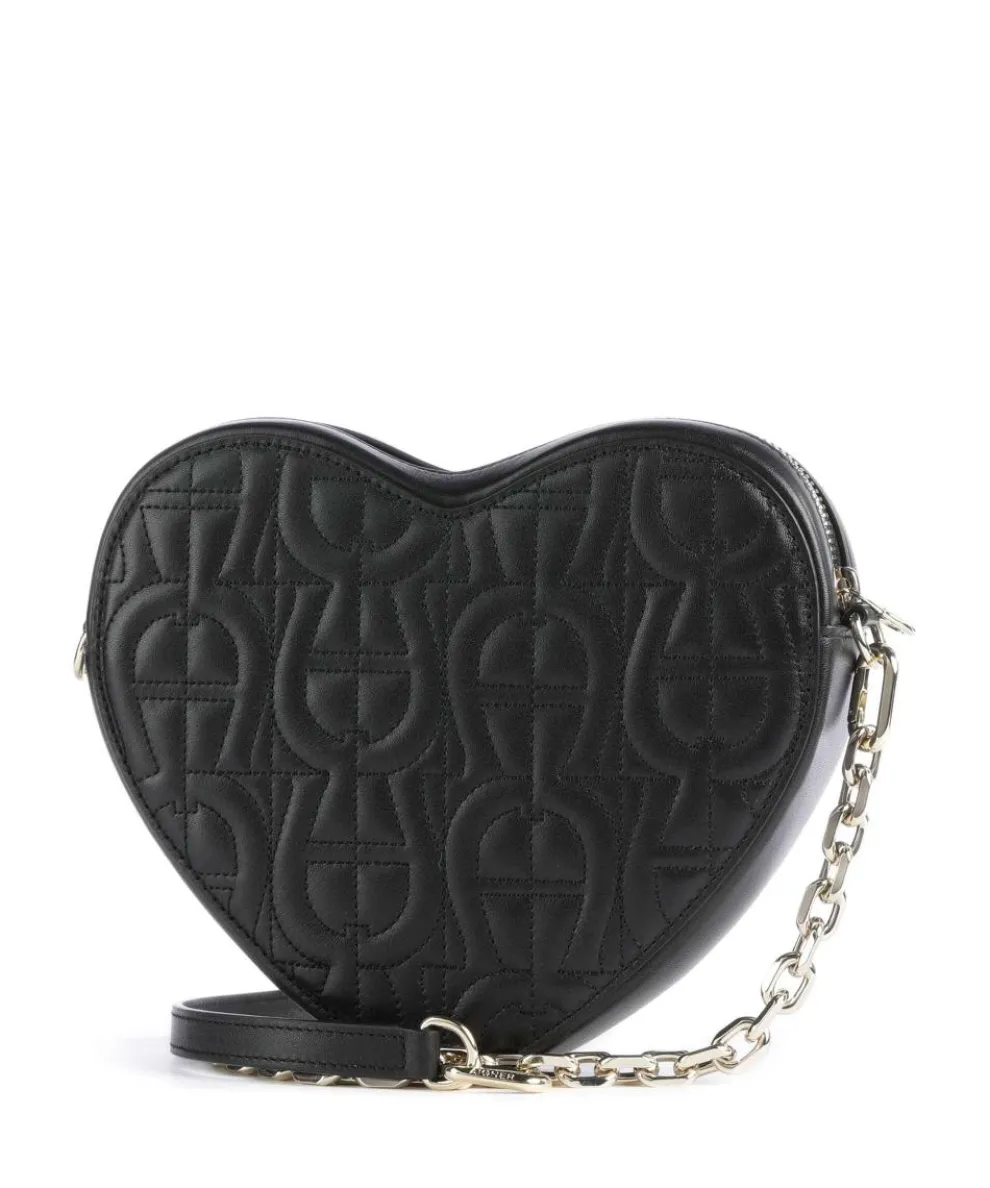 Fashion Umhängetasche fein genarbtes Rindsleder schwarz