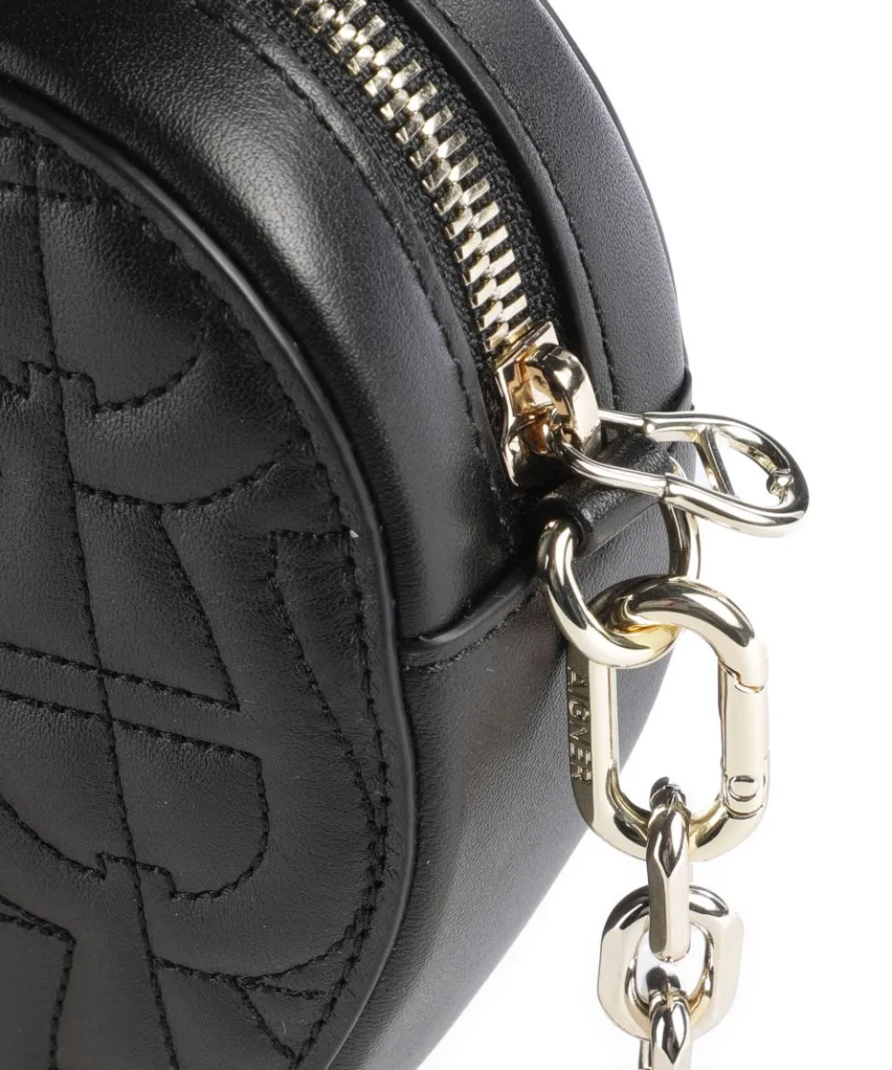 Fashion Umhängetasche fein genarbtes Rindsleder schwarz