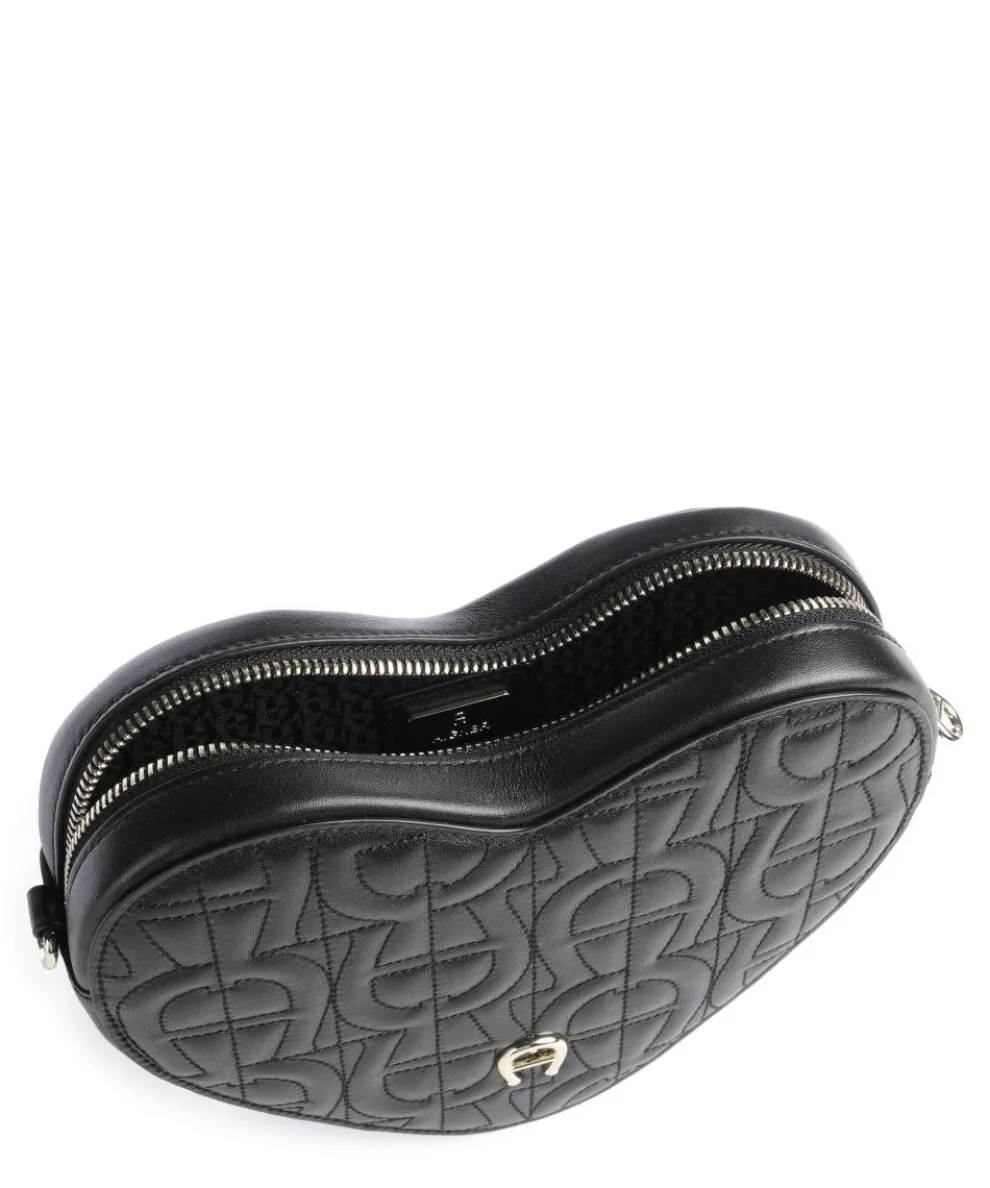 Fashion Umhängetasche fein genarbtes Rindsleder schwarz